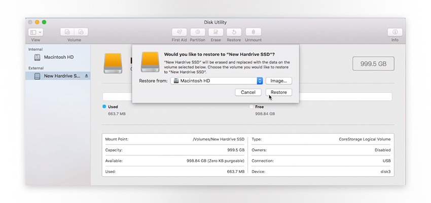клонировать жесткий диск Mac
