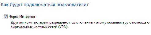 Вариант подключения «Через Интернет»