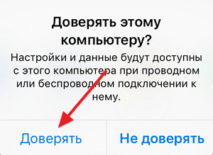 запрос на доступ к данным на iPhone