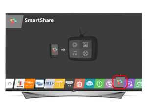 Откройте меню на телевизоре и выберите Smart Share