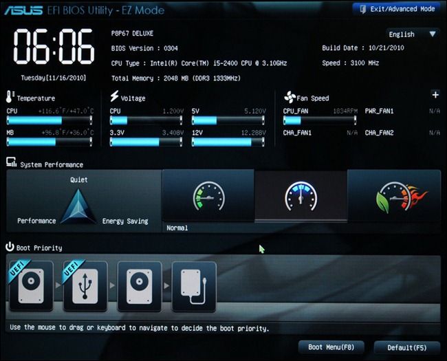 интерфейс uefi BIOS