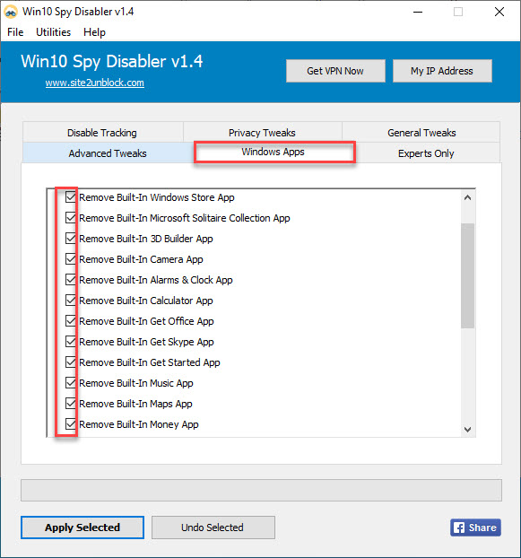 Приложение Win10Spy для Windows