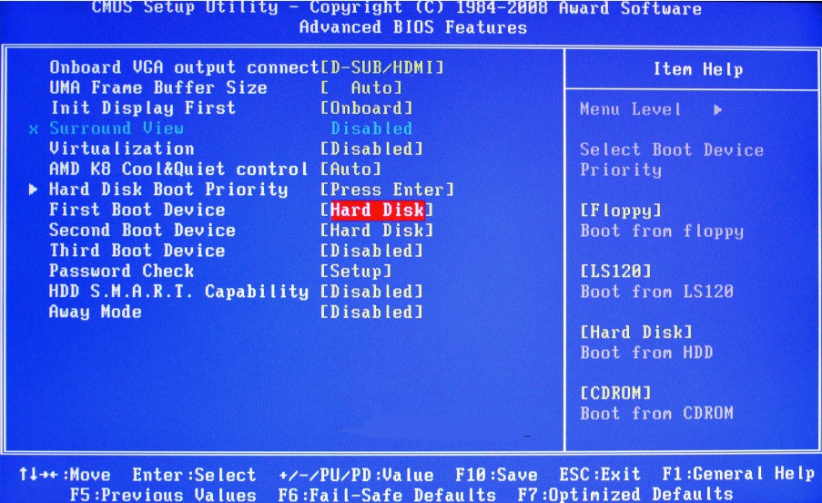 Приоритет привода BIOS